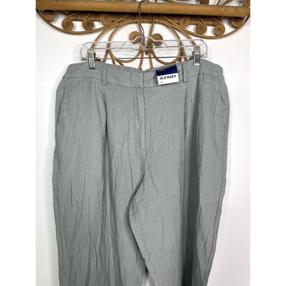 NEW Old Navy Linen Taylor Wide-Leg Trouser Pants Silver Sage XL - Picture 3 of 10